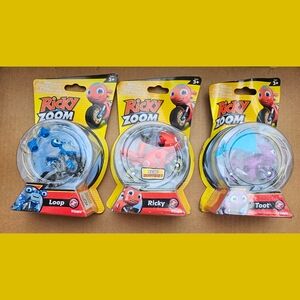 Toy Vehicle Set - Blue, Red, Purple